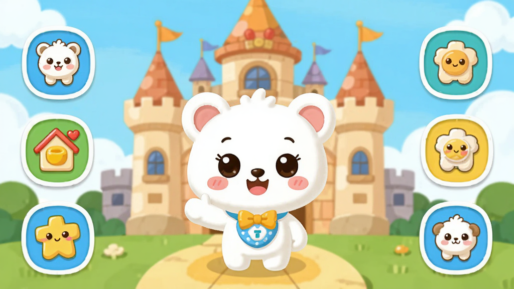 ��ѽ��԰��ͯ���Ӧ�������棬��ͨ�Ǳ������������ǿɰ�����ѽ��԰�������Χ�����Ÿ�������С��Ϸͼ�꣬ɫ���������ã���ƽ����Ʒ�񣬻���ɾ����࣬�ʺ϶�ͯ���������廭��
