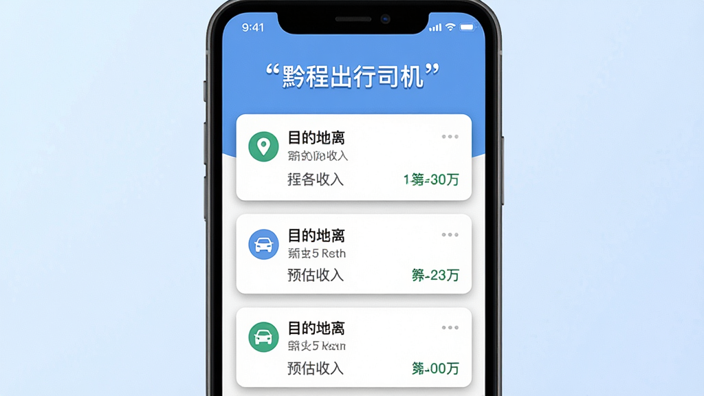 һ��չʾ�����ֻ���Ļ��ǭ�̳���˾��APP�������ͽ�������ֲ廭��������һ�����������ֻ�����Ļ������ʾ�Ŷ�����Ƭ�б���ÿ�ſ�Ƭ�ϱ�ע�˳˿�λ�á�Ŀ�ĵؾ����Ԥ�����롣���ֲ��þ��й�ͼ���ֻ�ռ�ݻ�����Ҫλ�ã�����Ϊ����ɫ���䡣���Ϊ�ִ���ƽ�����ֲ廭��ϸ����ע�ض�����Ƭ����Ӱ��κ�ͼ����ƣ��������ֻ���Ļ�Ϸ������ű�ע